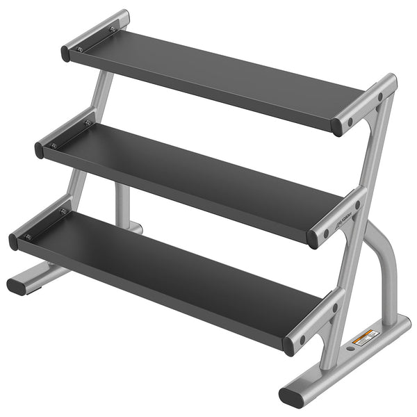 Axiom 3-Tier Hex Dumbbell Rack - Platinum, No Weights