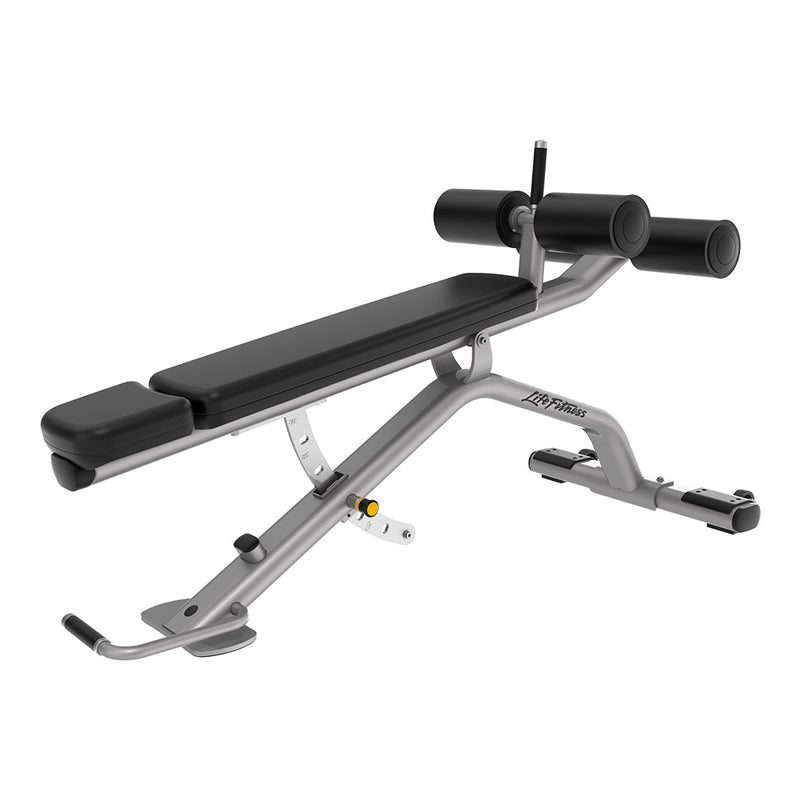 NEW Life Fitness Adjustable Decline Bench - Platinum frame, black upholstery