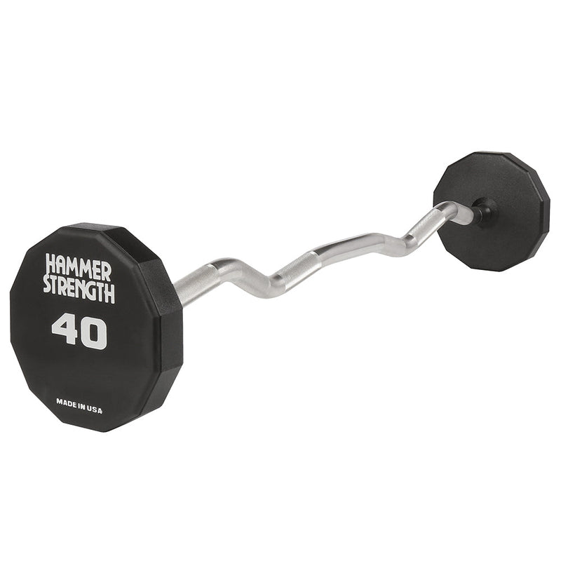 Hammer Strength 12-sided Fixed Barbell - EZ Curl, 40LB