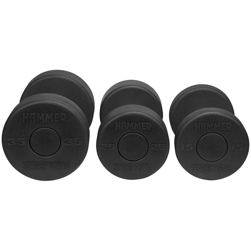 Hammer Strength Round Rubber Dumbbells - various sizes