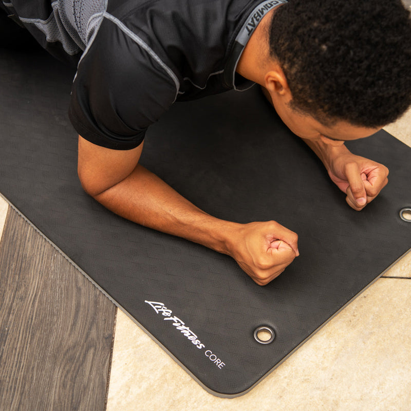 Planking on Life Fitness Core Mat