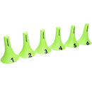 Life Fitness Speed Cones - set of 6, lime green, lined up